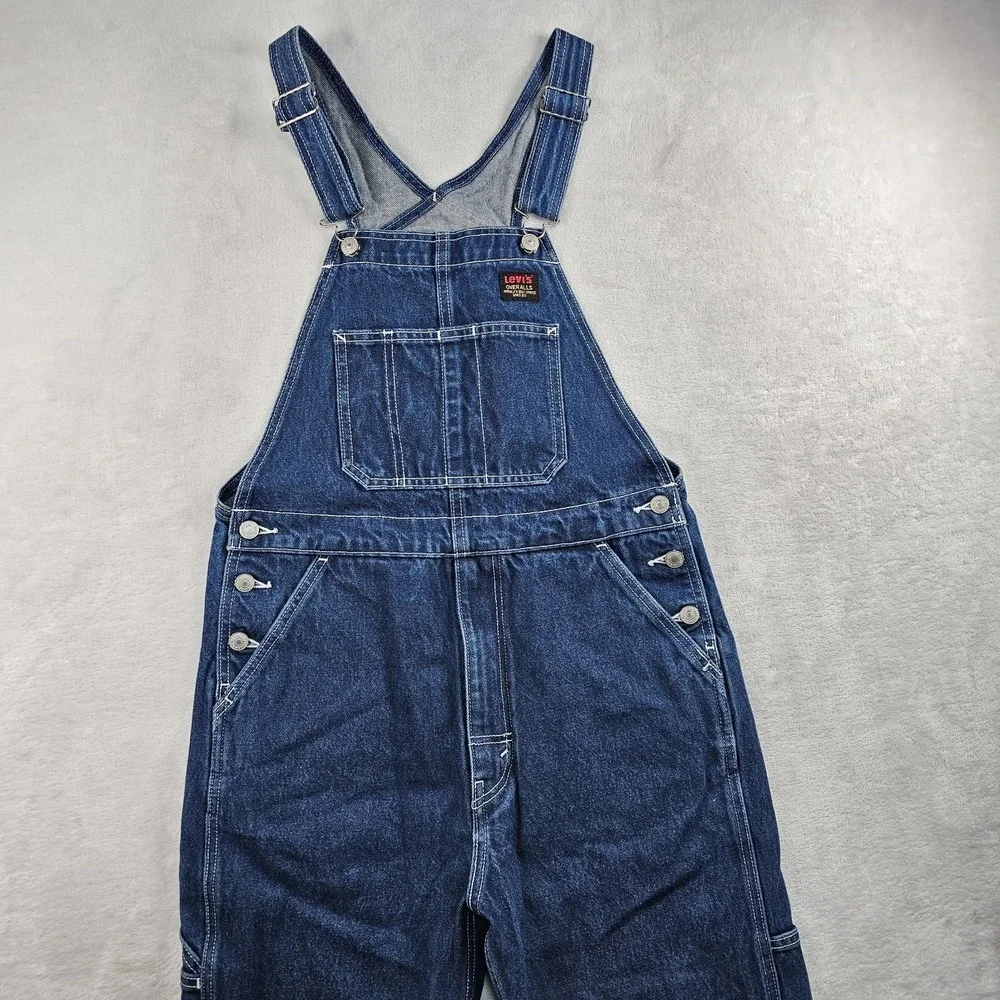 Levi's Denim Bib Overalls Carpenter Workwear Dungarees Pockets Adult Small Work